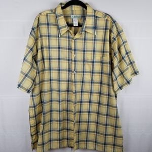 Vintage Haband short sleeve plaid button u…